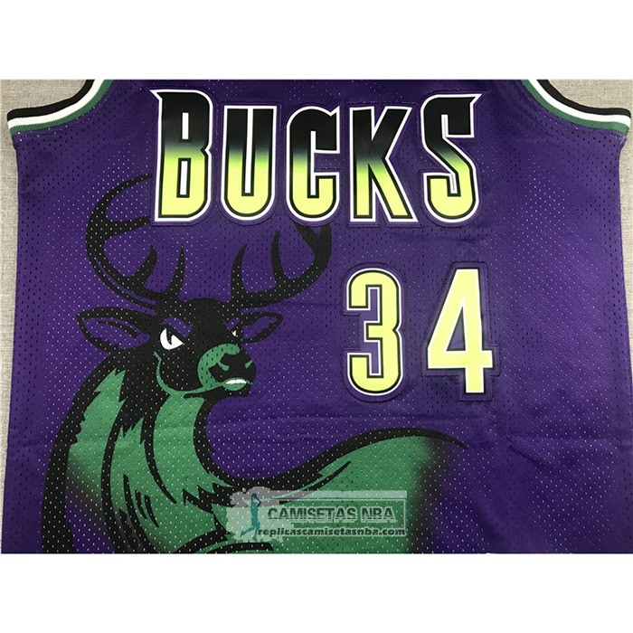 Camiseta Milwaukee Bucks Ray Allen Mitchell & Ness 1996-97 Violeta